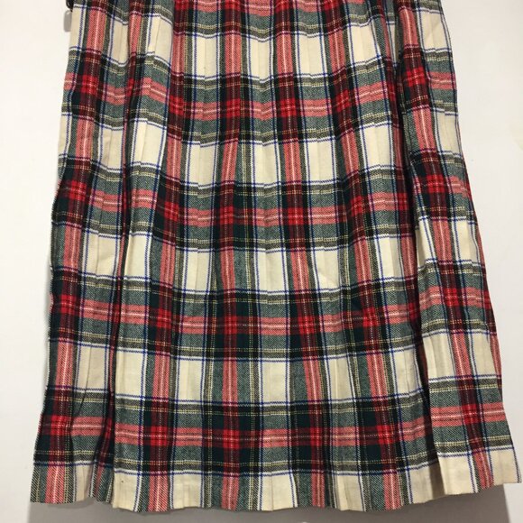 VINTAGE MOSBROOK WOOL PLAID PLEATED KILT SKIRTS SIZE 14 - Picture 6 of 8